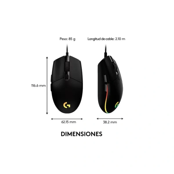 Mouse Gamer Logitech G203 Rgb Lighsync 6 Botones 8000 Dpi - Imagen 3